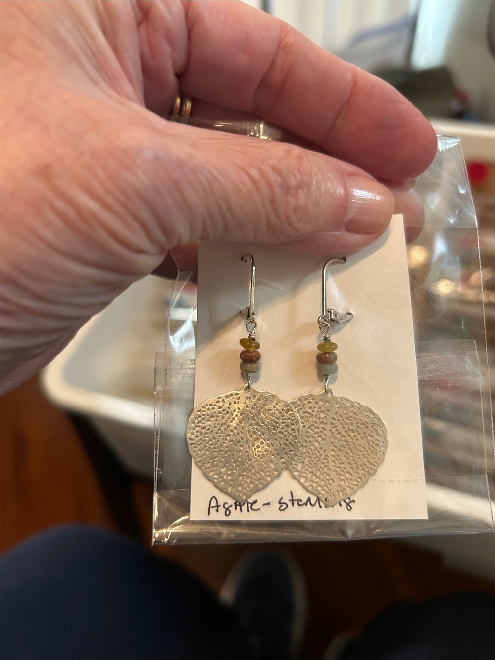 Sterling Silver Textured Heart Drop Earrings with Multicolor Beads